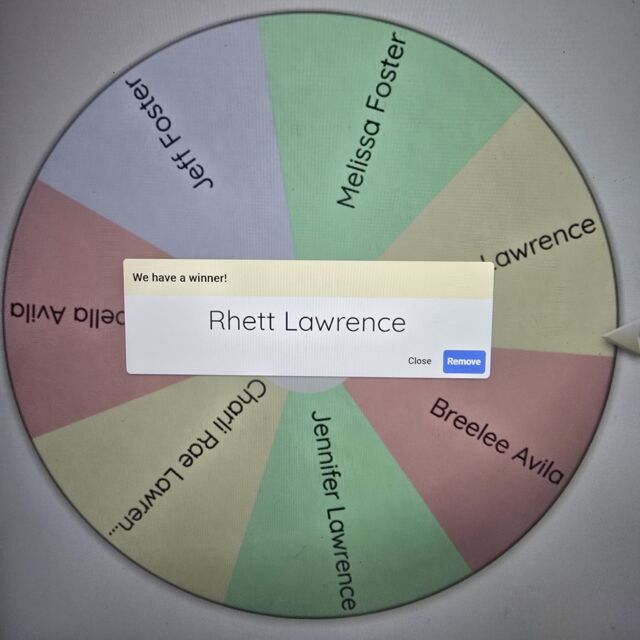 Congratulations Rhett Lawrence please get with the ladies at the Junction Cafe & Dairy Bar for your prize